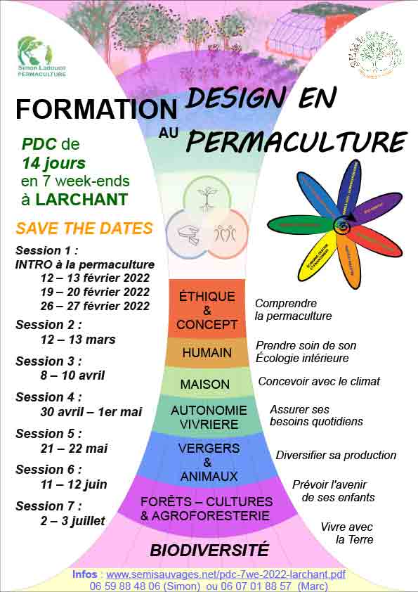 affiche PDC CCP 2022 Permaculture, Larchant