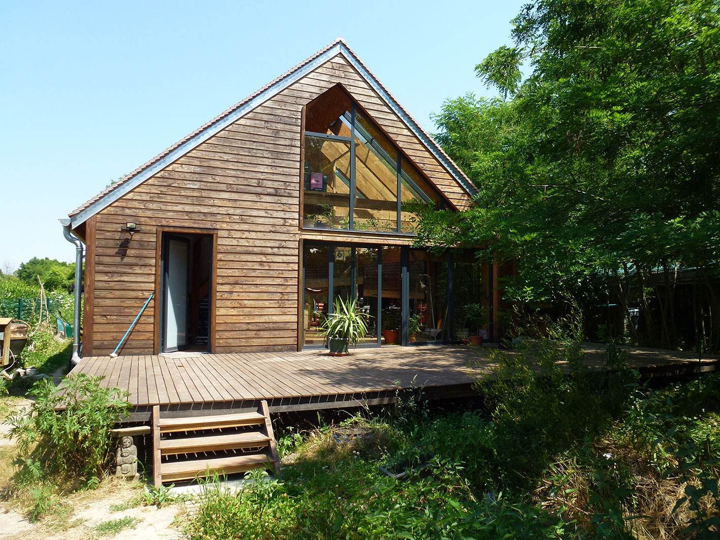 maison en bois paille buiclimatique à Larchant